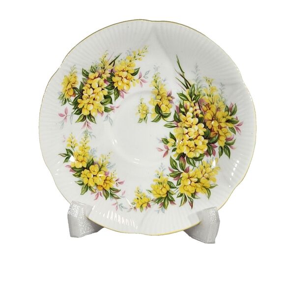 Royal Albert Teacup Saucer Blossom Time Series Laburnum Bone China Yellow Flower - Picture 2 of 9